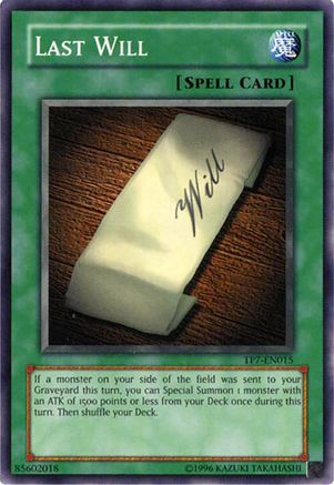 Last Will (TP7-EN015) - Tournament Pack 7 Unlimited Tournament Pack 7 Yugioh Single  Squirtle Squad Card Shop.