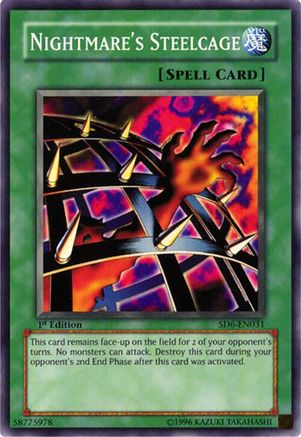 Nightmare's Steelcage (SD6-EN031) - Structure Deck: Spellcaster's Judgment Unlimited Structure Deck: Spellcaster's Judgment Yugioh Single  Squirtle Squad Card Shop.