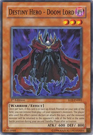 Destiny Hero - Doom Lord (EOJ-EN001) - Enemy of Justice Unlimited Enemy of Justice Yugioh Single  Squirtle Squad Card Shop.