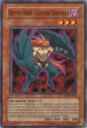 Destiny Hero - Captain Tenacious (EOJ-EN002) - Enemy of Justice Unlimited Enemy of Justice Yugioh Single  Squirtle Squad Card Shop.