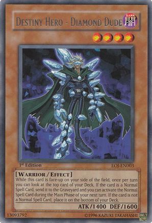 Destiny Hero - Diamond Dude (EOJ-EN003) - Enemy of Justice Unlimited Enemy of Justice Yugioh Single  Squirtle Squad Card Shop.