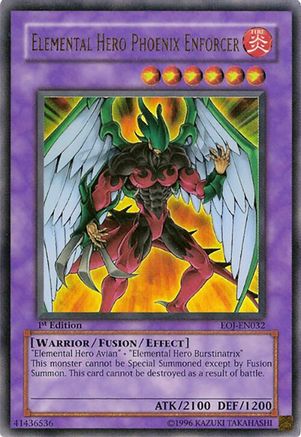 Elemental Hero Phoenix Enforcer (EOJ-EN032) - Enemy of Justice Unlimited Enemy of Justice Yugioh Single  Squirtle Squad Card Shop.