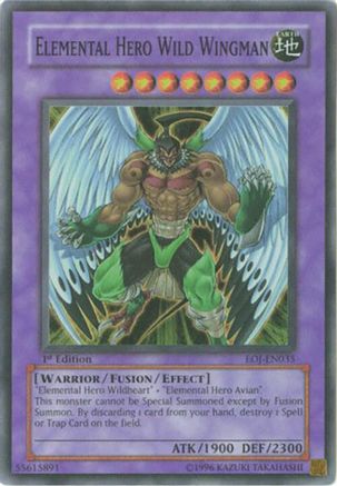 Elemental Hero Wild Wingman (EOJ-EN035) - Enemy of Justice 1st Edition Enemy of Justice Yugioh Single  Squirtle Squad Card Shop.