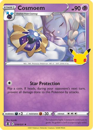 Cosmoem 014  - Holofoil Celebrations - Holo Rare Celebrations Pokemon Single  Squirtle Squad Card Shop.