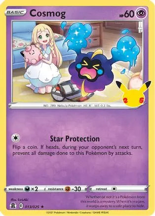 Cosmog 013  - Holofoil Celebrations - Holo Rare Celebrations Pokemon Single  Squirtle Squad Card Shop.