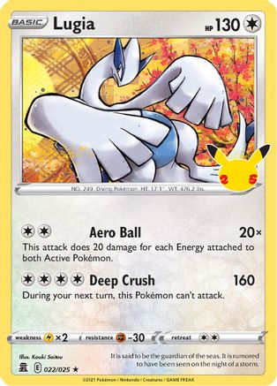 Lugia 022  - Holofoil Celebrations - Holo Rare Celebrations Pokemon Single  Squirtle Squad Card Shop.