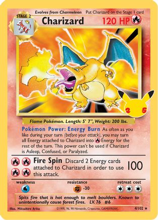 Charizard 004  - Holofoil Celebrations Classic Collection - Classic Collection Celebrations: Classic Collection Pokemon Single  Squirtle Squad Card Shop.