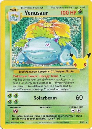 Venusaur 015  - Holofoil Celebrations Classic Collection - Classic Collection Celebrations: Classic Collection Pokemon Single  Squirtle Squad Card Shop.