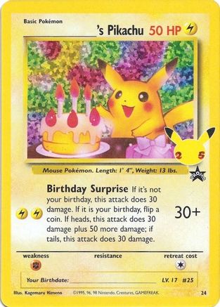______'s Pikachu 024  - Holofoil Celebrations Classic Collection - Classic Collection Celebrations: Classic Collection Pokemon Single  Squirtle Squad Card Shop.