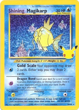 Shining Magikarp 066  - Holofoil Celebrations Classic Collection - Classic Collection Celebrations: Classic Collection Pokemon Single  Squirtle Squad Card Shop.