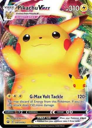Pikachu VMAX SWSH062  - Holofoil SWSH Sword & Shield Promo Cards - Celebrations Promo SWSH: Sword & Shield Promo Cards Pokemon Single  Squirtle Squad Card Shop.