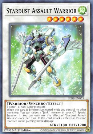 Stardust Assault Warrior (LED8-EN053) - Legendary Duelists: Synchro Storm 1st Edition Legendary Duelists: Synchro Storm Yugioh Single  Squirtle Squad Card Shop.