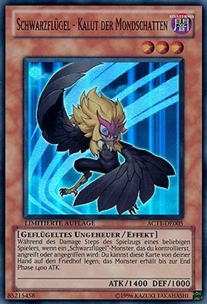 Blackwing - Kalut the Moon Shadow (German) - "Schwarzflugel - Kalut der Mondschatten" (AC11-DE005) - Advent Calendar 2011 (Adventskalender) Limited Advent Calendar 2011 (Adventskalender) Yugioh Single  Squirtle Squad Card Shop.