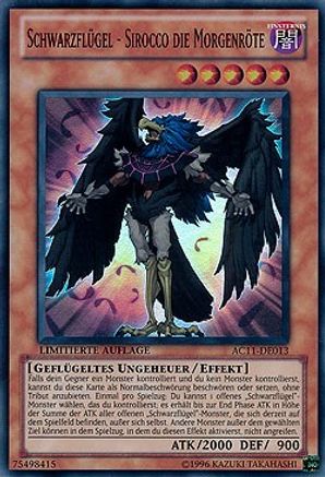 Blackwing - Sirocco the Dawn (German) - "Schwarzflugel - Sirocco die Morgenröte" (AC11-DE013) - Advent Calendar 2011 (Adventskalender) Limited Advent Calendar 2011 (Adventskalender) Yugioh Single  Squirtle Squad Card Shop.