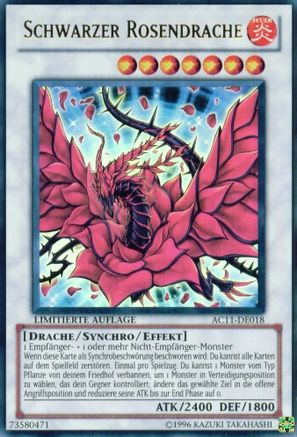 Black Rose Dragon (German) - "Schwarzer Rosendrache" (AC11-DE018) - Advent Calendar 2011 (Adventskalender) Limited Advent Calendar 2011 (Adventskalender) Yugioh Single  Squirtle Squad Card Shop.