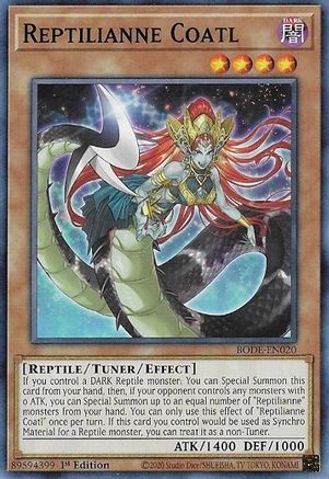 Reptilianne Coatl (BODE-EN020) - Burst of Destiny 1st Edition Burst of Destiny Yugioh Single  Squirtle Squad Card Shop.