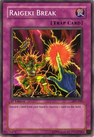 Raigeki Break (SYE-050) - Starter Deck: Yugi Evolution 1st Edition Starter Deck: Yugi Evolution Yugioh Single  Squirtle Squad Card Shop.