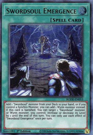 Swordsoul Emergence (BODE-EN053) - Burst of Destiny 1st Edition Burst of Destiny Yugioh Single  Squirtle Squad Card Shop.