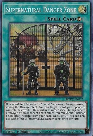 Supernatural Danger Zone (BODE-EN067) - Burst of Destiny 1st Edition Burst of Destiny Yugioh Single  Squirtle Squad Card Shop.