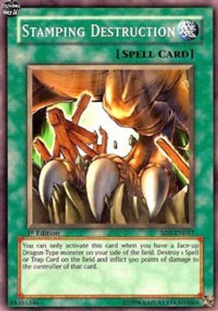 Stamping Destruction (SD1-EN017) - Structure Deck: Dragon's Roar 1st Edition Structure Deck: Dragon's Roar Yugioh Single  Squirtle Squad Card Shop.