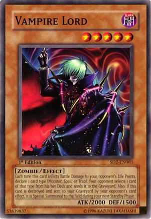Vampire Lord (SD2-EN003) - Structure Deck: Zombie Madness Unlimited Structure Deck: Zombie Madness Yugioh Single  Squirtle Squad Card Shop.