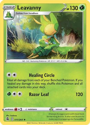 Leavanny 011  - Reverse Holofoil SWSH08 Fusion Strike - Rare SWSH08: Fusion Strike Pokemon Single  Squirtle Squad Card Shop.