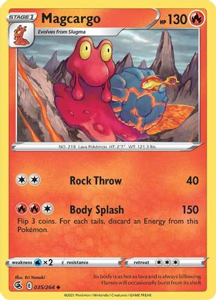 Magcargo 035  SWSH08 Fusion Strike - Uncommon SWSH08: Fusion Strike Pokemon Single  Squirtle Squad Card Shop.