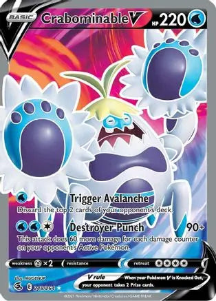 Crabominable V (Full Art) 248  - Holofoil SWSH08 Fusion Strike - Ultra Rare SWSH08: Fusion Strike Pokemon Single  Squirtle Squad Card Shop.