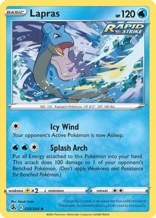 Lapras 054  SWSH08 Fusion Strike - Uncommon SWSH08: Fusion Strike Pokemon Single  Squirtle Squad Card Shop.