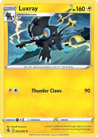Luxray 093  SWSH08 Fusion Strike - Rare SWSH08: Fusion Strike Pokemon Single  Squirtle Squad Card Shop.