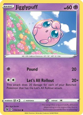 Jigglypuff 110  SWSH08 Fusion Strike - Common SWSH08: Fusion Strike Pokemon Single  Squirtle Squad Card Shop.