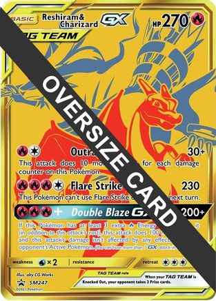 Reshiram & Charizard GX SM247  - Holofoil Jumbo Cards - Promo Jumbo Cards Pokemon Single  Squirtle Squad Card Shop.