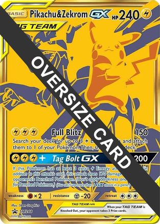Pokémon TCG - Pikachu & Zekrom GX SM248 - Black Star Promo - Jumbo Holofoil Card Jumbo Cards Pokemon Single  Squirtle Squad Card Shop.
