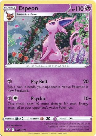 Espeon SWSH174 - Holofoil Sword & Shield Promo - Pokémon TCG Card