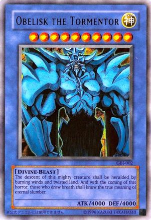 Obelisk the Tormentor (Ultra Rare) (GBI-002) - Yu-Gi-Oh! Duel Monsters International: Worldwide Edition Limited Yu-Gi-Oh! Duel Monsters International: Worldwide Edition Yugioh Single  Squirtle Squad Card Shop.