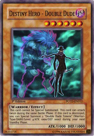 Destiny Hero - Double Dude (POTD-EN012) - Power of the Duelist Unlimited Power of the Duelist Yugioh Single  Squirtle Squad Card Shop.