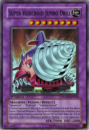 Super Vehicroid Jumbo Drill (POTD-EN036) - Power of the Duelist Unlimited Power of the Duelist Yugioh Single  Squirtle Squad Card Shop.