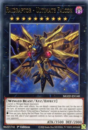Raidraptor - Ultimate Falcon (MGED-EN140) - Maximum Gold: El Dorado 1st Edition Maximum Gold: El Dorado Yugioh Single  Squirtle Squad Card Shop.