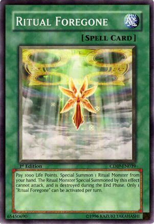 Ritual Foregone (CDIP-EN039) - Cyberdark Impact 1st Edition Cyberdark Impact Yugioh Single  Squirtle Squad Card Shop.