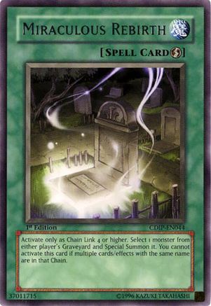 Miraculous Rebirth (CDIP-EN044) - Cyberdark Impact 1st Edition Cyberdark Impact Yugioh Single  Squirtle Squad Card Shop.