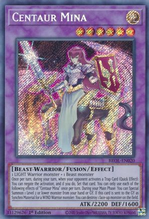 Centaur Mina (BROL-EN020) - Brothers of Legend 1st Edition Brothers of Legend Yugioh Single  Squirtle Squad Card Shop.