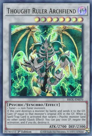 Thought Ruler Archfiend (BROL-EN070) - Brothers of Legend 1st Edition Brothers of Legend Yugioh Single  Squirtle Squad Card Shop.