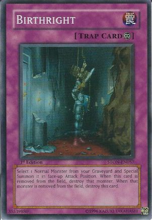Birthright (STON-EN057) - Strike of Neos 1st Edition Strike of Neos Yugioh Single  Squirtle Squad Card Shop.