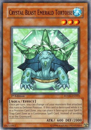 Crystal Beast Emerald Tortoise (FOTB-EN003) - Force of the Breaker 1st Edition Force of the Breaker Yugioh Single  Squirtle Squad Card Shop.