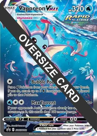 Vaporeon VMAX - SWSH182  - Holofoil Jumbo Cards - Promo Jumbo Cards Pokemon Single  Squirtle Squad Card Shop.