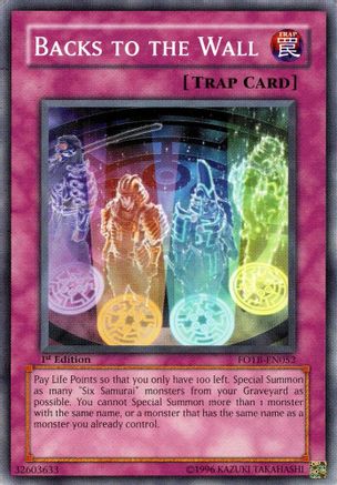 Backs to the Wall (FOTB-EN052) - Force of the Breaker Unlimited Force of the Breaker Yugioh Single  Squirtle Squad Card Shop.