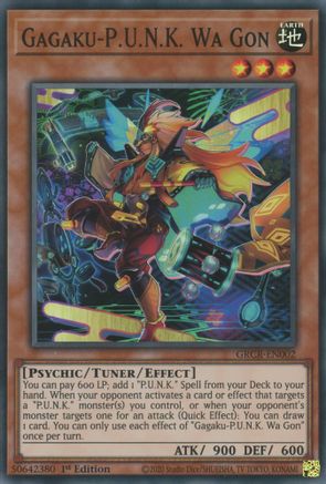 Gagaku-P.U.N.K. Wa Gon (GRCR-EN002) - The Grand Creators 1st Edition The Grand Creators Yugioh Single  Squirtle Squad Card Shop.