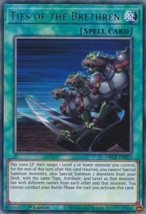 Ties of the Brethren (GRCR-EN053) - The Grand Creators 1st Edition The Grand Creators Yugioh Single  Squirtle Squad Card Shop.