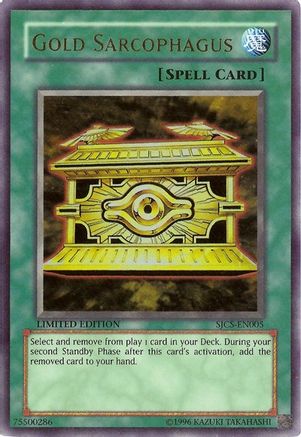 Gold Sarcophagus (SJCS-EN005) - Shonen Jump Championship Series Promos Limited Shonen Jump Championship Series Promos Yugioh Single  Squirtle Squad Card Shop.