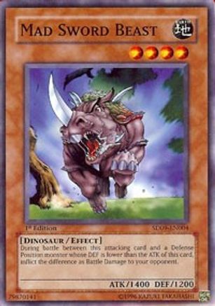 Mad Sword Beast (SD09-EN004) - Structure Deck: Dinosaur's Rage 1st Edition Structure Deck: Dinosaur's Rage Yugioh Single  Squirtle Squad Card Shop.